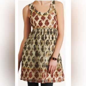 Free People Folklore Paisley Beaded Mini Dress Size 6 NWOT